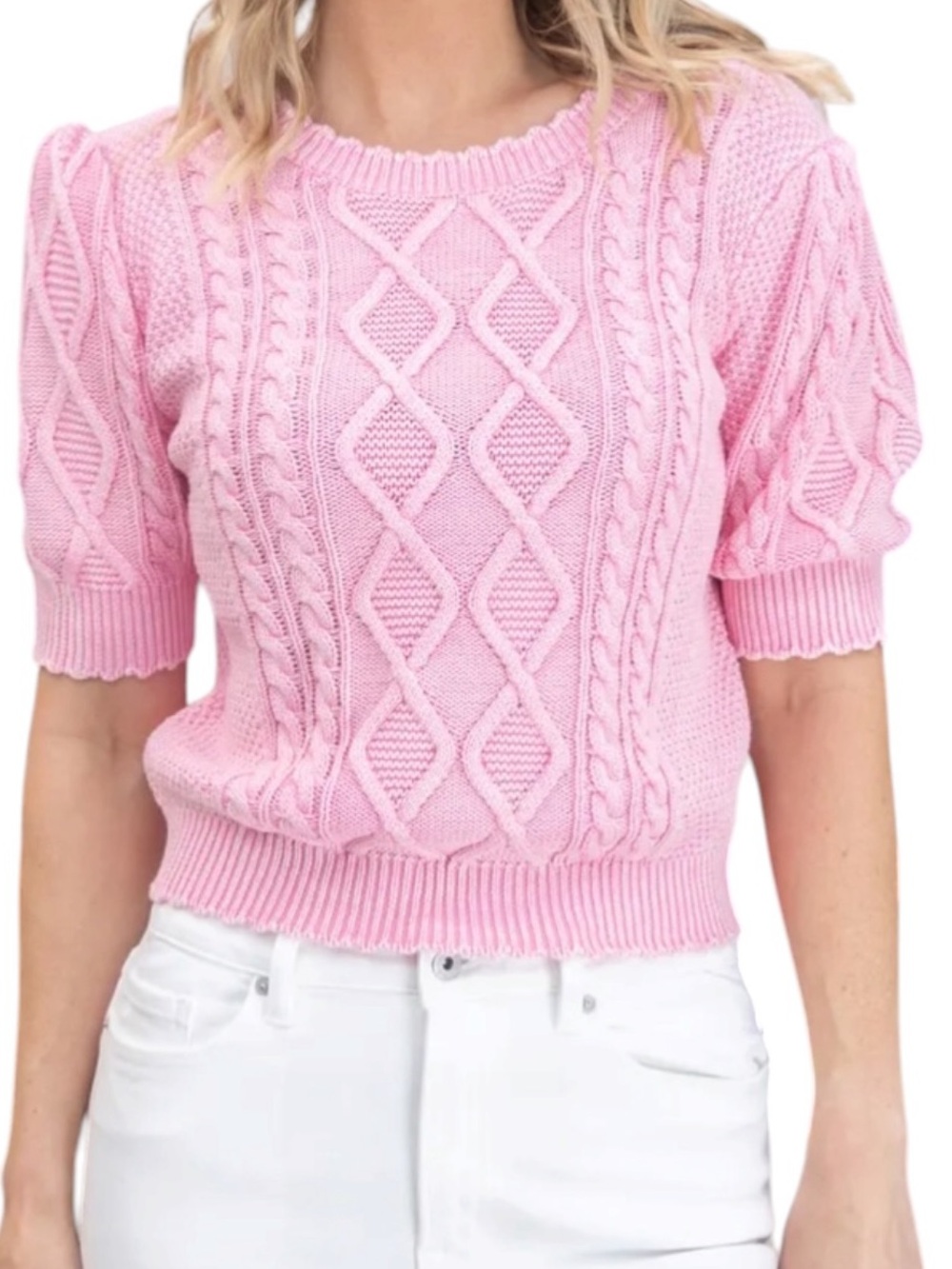 S106 BiBi Cotton Tie Dye Wash Soft Puff Short Sleeve Short Sleeve Sweater